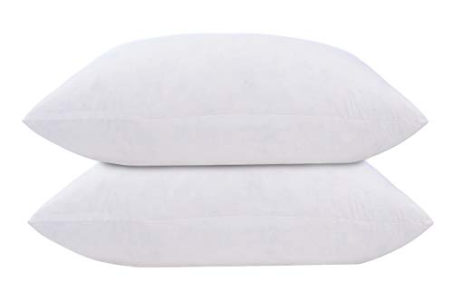 L' COZEE 100% Cotton Cover, Feather & Down Pillow, Best use for Decorative Pillows & for Firm Sleepers, Dust Mite Resistant (not Polyester Filled) Size 16x24 - Set of 2