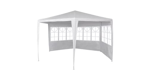 Festzelt mit 6 Seitenwänden Gartenbauten Pavillons und Partyzelte stabil Weiß 2x2 m – Bild 8