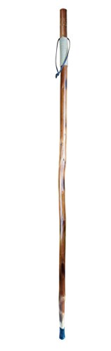 UPC 706569056525, SE WS626-55RB Natural Wood Walking Stick with Grizzly Bear Carving, Rope-Wrapped Handle, Steel Spike &amp; Rubber Tip Cover, 55&quot;