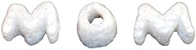 FunPak MOM/WOW letters 1/4 cuft biodegradable MOM/WOW letter packing peanuts, White