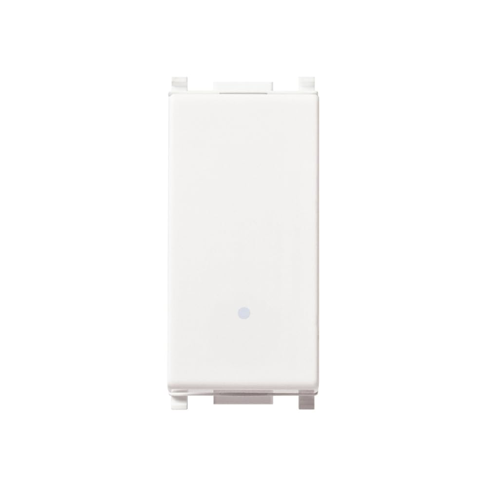 VIMAR 0R14001 Plana 1P 16 AX 250V Illuminable Switch Replaceable Button White Max 200W for Lamps with Integrated Ballast (IEC 60669-1:2017) 1 Piece