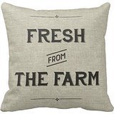 Vintage Farm Fresh From The Farm Decorative Throw Pillow Case Cushion Cover 16 x 16 Inches