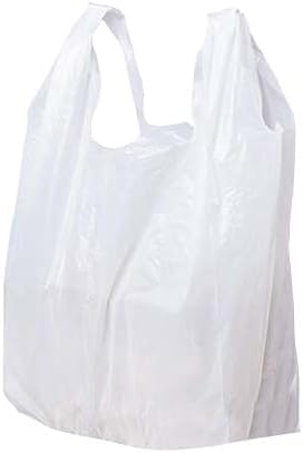Sabco Heavy Duty White Plastic Carrier Bags with Handles 13x19x23" 80 Pcs Vest