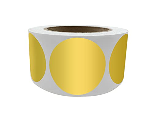 Royal Green Gold Coloured Labels 50MM (5CM) Metallic Round Dot Roll 600 Pack