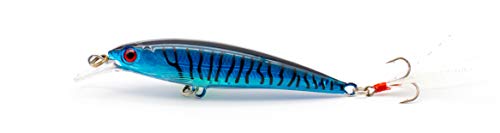 HUNTIC Minnow Wobbler Set 5 Stück Kunstköder mit Feder + Fischköderbox - 9cm, 8g - Angelköder schwebend… – Bild 4