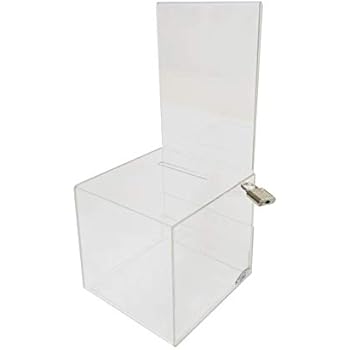 Clear Acrylic Donation Ballot Box Suggestion Business Card Box With Lock B Clear K508 4 75 X 6 25 X 8 Office Supplies Office Products Ekoios Vn