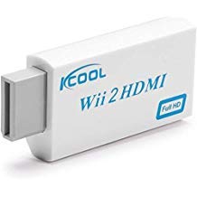 KCOOL Wii to HDMI Converter Output Video Audio Adapter - Supports All Wii Display Modes (NTSC 480I, 480P,PAL 576I), Best Compatibility and Stability (White)