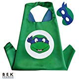 Bek Brands TMNT Ninja Turtles Leonardo Superhero Cape and Mask Set | Dress up Satin Cape and Felt Mask