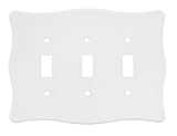 Brainerd 64608 Nylon Triple Toggle Switch Wall Plate / Switch Plate / Cover, White