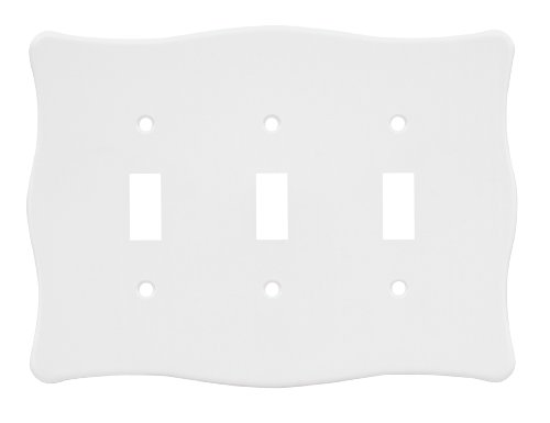 Brainerd 64608 Nylon Triple Toggle Switch Wall Plate / Switch Plate / Cover, White