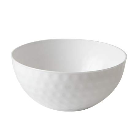 Pack of 4 Reusable Plastic Pasta Bowls | Large Cereal Bowls | Party Bowls Set | Golf Ball Bowl - 6" (15cm) - 32oz (900ml) - White