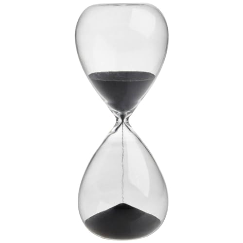 TFA Dostmann Analogue hourglass 18.6009.10.90, 15 minutes, design object, timepiece, glass, anthracite, sand, (L) (W) 73 x (H) 190 mm