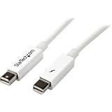 StarTech.com 0.5m White Thunderbolt Cable - M/M - Thunderbolt for iMac, MacBook Pro, Storage Drive - 1.64 ft - 1 Pack - 1 x Male Thunderbolt - 1 x Male Thunderbolt - Shielding - White - TBOLTMM50CMW