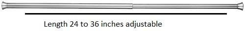 Amazon Basics Extendable Shower Curtain Pole, 61 to 91 cm, Nickel - Image 3
