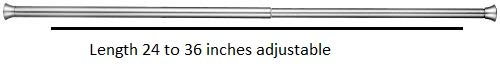 AmazonBasics Tension Shower Doorway Curtain Rod, 24-36", Nickel - 1009905-410-A60
