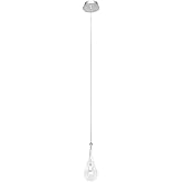 ET2 E23121-18PC Larmes Modern Blown Glass Oversized Teardrops LED Mini Pendant Ceiling Lighting, 1-Light 1.5 Watt, 17" H x 5"