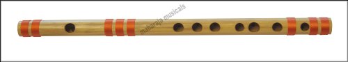 Bansuri Indian Flute, Scale C Natural Small 9.5 Inches, Concert Quality, Maharaja Musicals, Tuned Professional Bansuri, Nylon Pipe Bag Included, Bamboo Flute, Hindustani (PDI-CEI)
