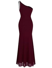 Angel-fashions - Vestido de noche para mujer con un hombro