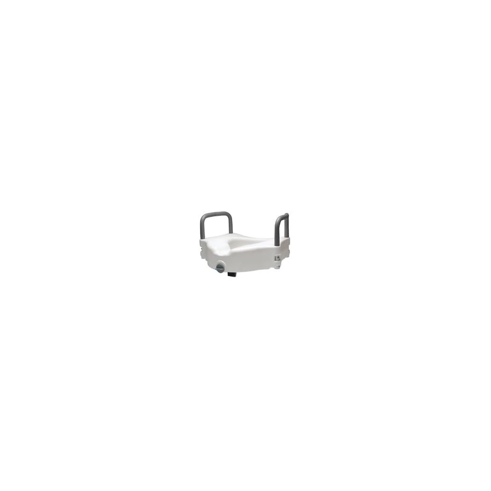 Lumex Locking Raised Toilet Seat with Arms, White on PopScreen