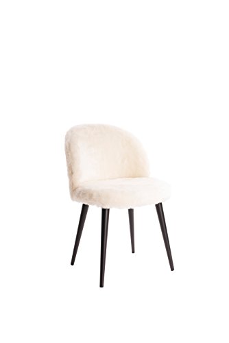 Elle Decor CHR10016A Elle DÃ©cor Cami Chair, Vanity, Cream Faux Fur