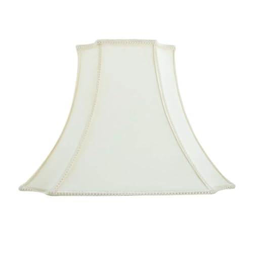 Cúpula de Abajur Grande Especial Estilo Oitavada 31cm x 21cm x 41cm Tecido Algodão Revestimento em Acetato Encaixe Nacional 3,5cm (Bege)
