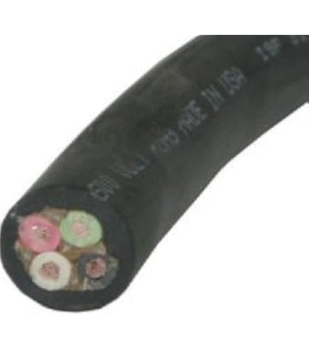 Carol/General Cable 24050 50ft SOOW Cord – 2 Gauge, 4 Conductor, 600V – Rubber Coated, Made In USA