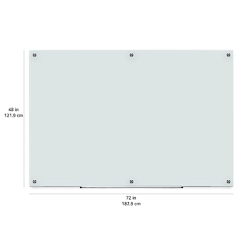 Amazon Basics White Dry Erase Glass Board, Frameless, Infinity