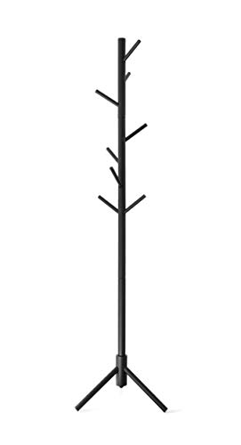 Topline Hat & Coat Rack, Freestanding Wooden - Matte Black