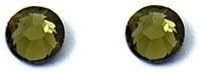 Ladies Circular Olive Green Studded Swarovski Element Earrings