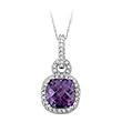 10kt. White Gold, Amethyst & Diamond Fashion Pendant