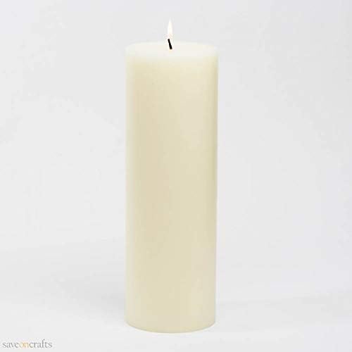 Dexon Power 4" x 12" Ivory Pillar Candle Set of 6