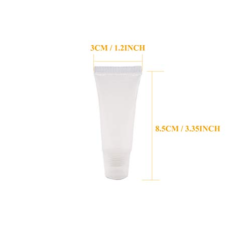 Refillable Mini Clear Empty Lip Gloss Balm Container Soft Empty Tubes for DIY Lip Gloss Balm/Cosmetic 80 PCS 10 ML