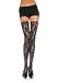 Sexy rose lace thigh high stockings with lace top hosiery Leg Avenue 9762 Black