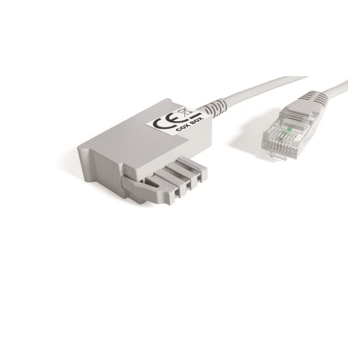 COXBOX Cable DSL de 2,5 m para Fritzbox, Speedport, Easybox – Cable TAE RJ45 gris – Cable de enrutador VDSL ADSL WLAN con par trenzado para una conexión fiable
