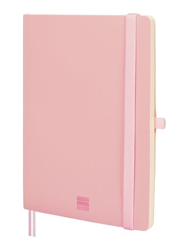 FINOCAM – Nexo Notebook Soft Cover Dotted Pink | A5 Notebook with Micro-Perforated Pages | Pocket and Pen Holder | 72 Pages, Ideal as a Bullet Journal