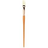Princeton Refine Artist Brush, Brushes for Oil and Acrylic Paint, Series 5400 Natural Chunking Bristle, Flat, Size 12