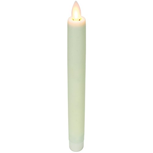 Mystique Flameless Candle, Ivory 8" Taper, Real Wax Candle With Realistic Flickering Wick, Battery Operated, By Boston Warehouse