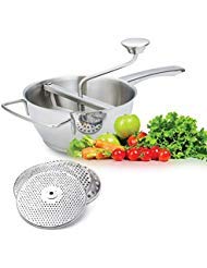 Rotary Food Mill with 4 milling Disks, 18/10 Stainless Steel Hand Crank Manual Grinder for Vegetable Mashed Potato Tomato Applesauce Dishwasher Safe by ROYDOM
