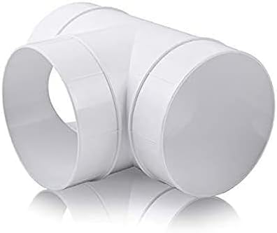 Fantronix 100mm Round Ducting Tee Connector White Plastic Ventilation Pipe