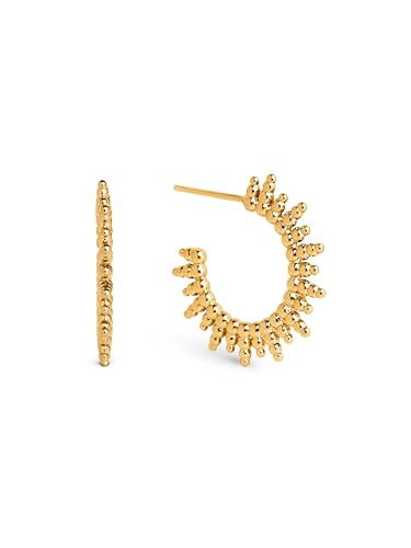 - Pebbles Sun Ohrringe. Messing mit 18 Kt Vergoldeter Beschichtung. Schmuck für Damen.