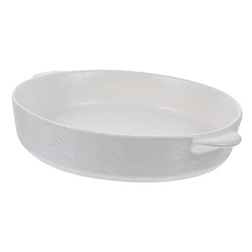 Luxshiny Ceramic Baking Pan with Double Handles Round Bakeware Dish for Oven and Easy to Clean for Pizza Pasta and More Premium Quality Kitchen Serveware