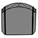UniFlame 3-Fold Black Wrought Iron Arch Top Screen with Scrolls