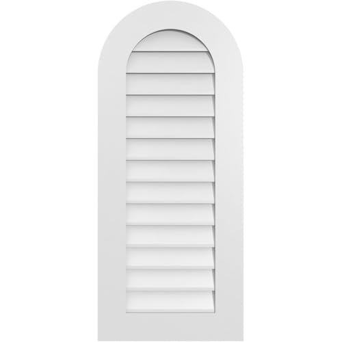 18"W x 42"H Round Top Surface Mount Signature Urethane Gable Vent: Non-Function…