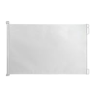 EasyBaby Products Extra Wide Indoor Outdoor Retractable Baby Gate, 33" Tall, Extends up to 71" Wide, White
