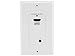 Monoprice 108008 HDMI Over CAT5E/CAT6 Extender Wall Plate (Pair) with Built-in Backward IR Channel-Single-Port (1P), White