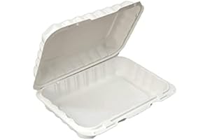 QNP Supplies 150 pack Recyclable Hinged Containers For Take Out, Microwavable, Snap Tight Dual locks with Easy Grip Tabs (6x9