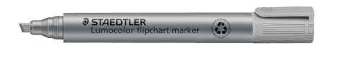 STAEDTLER flipchart Marker Lumocolor, grey, chisel tip, colour-intensive, quick-drying, low-odour ink, does not bleed through paper, 10 flipchart markers in folding box, 356 B-8