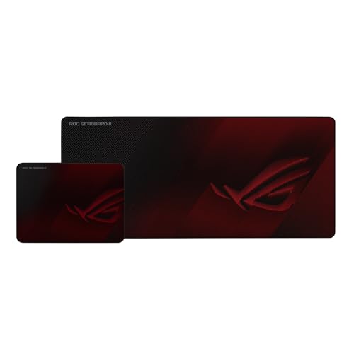 ASUS ROG Scabbard II Extended Gaming Mouse Pad – 35.4” x 15.7” (Extended/XXL Size), Black, Smooth Glide Surface, Water/Oil/Dust-Resistant, Anti-Fray Edges, Non-Slip Base