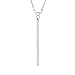 Spinningdaisy Minimal Chic Hanging Vertical Bar Necklace (silver-plated-base)