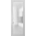 Frosted Lite Glass Door Panel Slab 28 x 84 | Planum 2102 White Silk | Use as Barn Pocket Sliding Closet | Solid Wood Core Interior Door